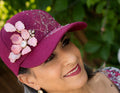 Rebirth — Handcrafted Art Cap in Deep Berry & Blush